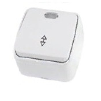 Выключатель TDM Дача 1кл. белый проходной подсветка (10/100)