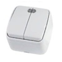 Выключатель TDM Дача 2кл. белый подсветка (10/100)