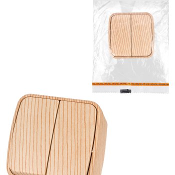 Выключатель TDM Дача 2кл. сосна (10/100)