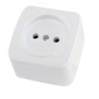 Розетка TDM Дача 1-ая белая с/з (10/100)