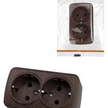 Розетка TDM Дача 2-ая венге с/з (8/80)