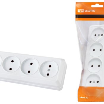 Розетка TDM Ладога 4-ая белая б/з (6/96)