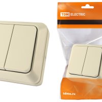 Выключатель TDM Ладога 2кл. крем (10/200)