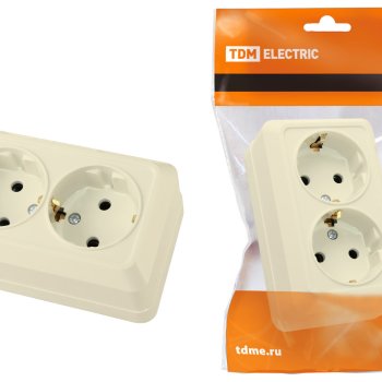 Розетка TDM Ладога 2-ая крем с/з (10/200)