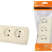 Розетка TDM Ладога 3-ая слоновая кость б/з (6/60)