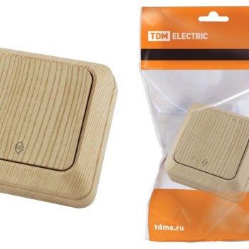 Выключатель TDM Ладога 1кл. сосна проходной (10/200)