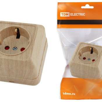 Розетка TDM Ладога 1-ая сосна с/з шторки (10/200)