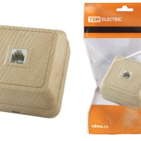 Розетка TDM Ладога RJ11 сосна (10/100)