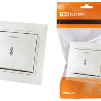 Выключатель TDM Таймыр 1кл. белый проходной с подсветкой (10/200)