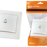 Кнопка звонка TDM Таймыр 1кл. бел. (10/100)