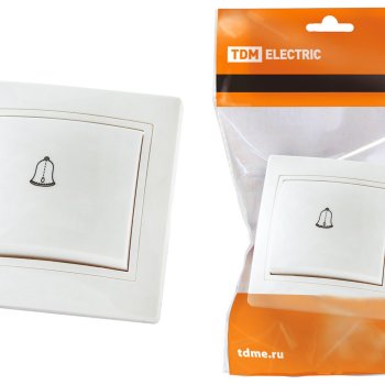 Кнопка звонка TDM Таймыр 1кл. бел. (10/100)