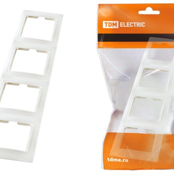 Рамка TDM Таймыр белая 4-ая вертикальная (20)
