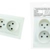 Розетка TDM Таймыр 2-ая белая б/з, бакелитовое основание (10/200)