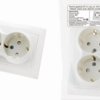 Розетка TDM Таймыр 2-ая белая с/з, шторки, бакелит. основание (10/200)