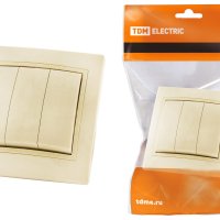Выключатель TDM Таймыр 3кл. крем (10/200)