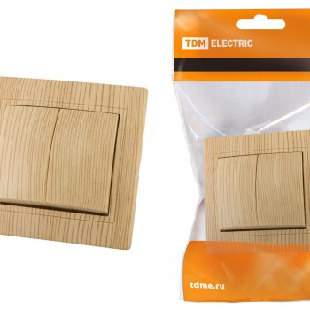 Выключатель TDM Таймыр 2кл. сосна (10/200)