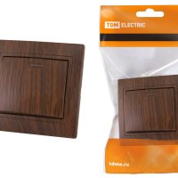 Выключатель TDM Таймыр 1кл. бук с подсветкой (10/200)