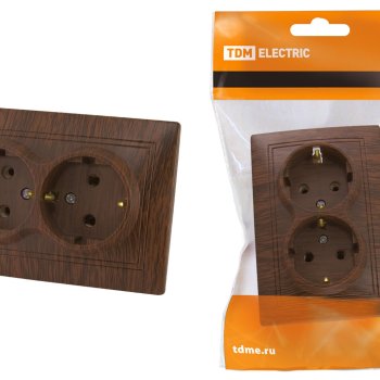 Розетка TDM Таймыр 2-ая бук с/з (10/100)