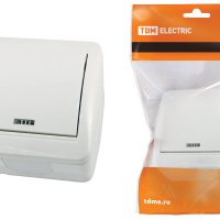 Bыключатель Селигер 1кл. подсветка IP44 TDM (10)