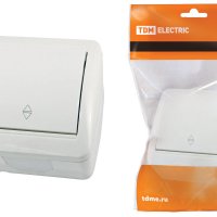 Bыключатель Селигер 1кл. проходной IP44 TDM (10)