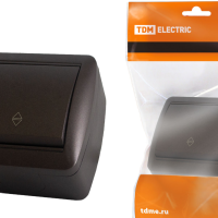 Выключатель Селигер 1кл. проходной IP44 шоколад TDM (10)