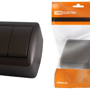 Выключатель Селигер 2кл. IP44 шоколад TDM (10)