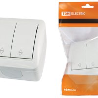 Bыключатель Селигер 2кл. проходной IP44 TDM (10)
