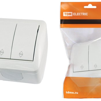 Bыключатель Селигер 2кл. проходной IP44 TDM (10)