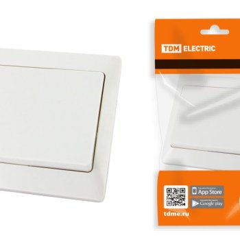 Выключатель TDM Ильмень 1кл. белый (10/100)