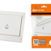 Кнопка звонка TDM Ильмень 1кл. белый (10/100)