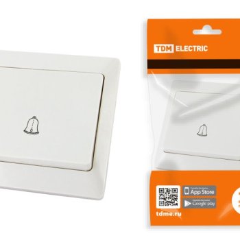 Кнопка звонка TDM Ильмень 1кл. белый (10/100)