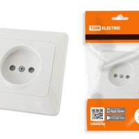 Розетка TDM Ильмень 1-ая бел. б/з, шторки (10/100)