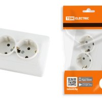 Розетка TDM Ильмень 2-ая бел. с/з (10/100)