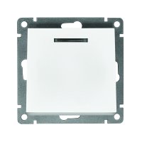 Механизм выключателя Афина 1кл подсветка белый (10/100)