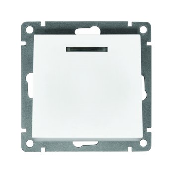 Механизм выключателя Афина 1кл подсветка белый (10/100)