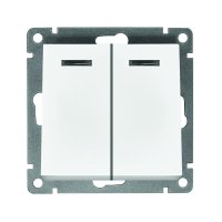 Механизм выключателя Афина 2кл подсветка белый (10/100)