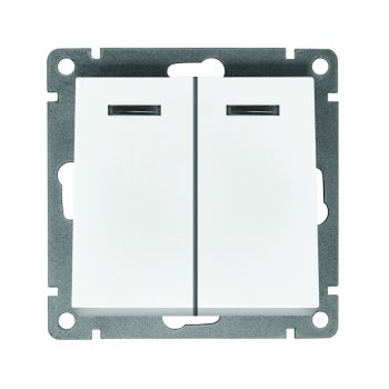 Механизм выключателя Афина 2кл подсветка белый (10/100)