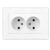 Розетка Афина 2-ая без заземления белый (10/100)