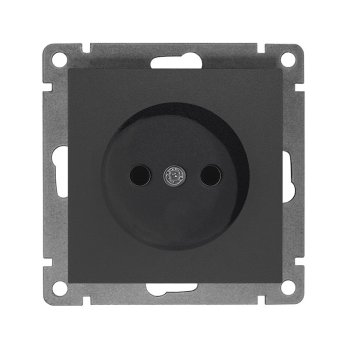 Механизм розетки Афина 1-ая без заземления графит (10/100)