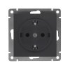Механизм розетки Афина 1-ая с заземлением графит (10/100)