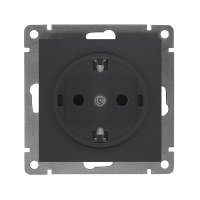 Механизм розетки Афина 1-ая с заземлением графит (10/100)