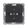 Механизм розетки Афина 1-ая с заземлением шторки графит (10)