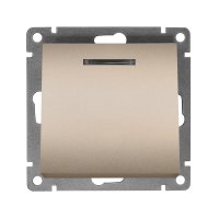 Механизм выключателя Афина 1кл подсветка шампань (10/100)