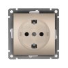 Механизм розетки Афина 1-ая с заземлением шампань (10/100)