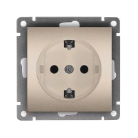 Механизм розетки Афина 1-ая с заземлением шампань (10/100)