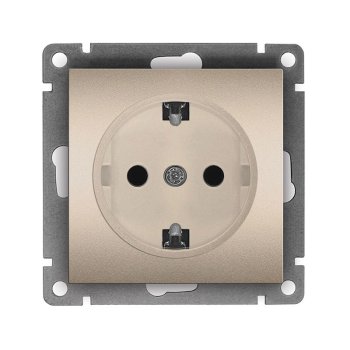Механизм розетки Афина 1-ая с заземлением шампань (10/100)