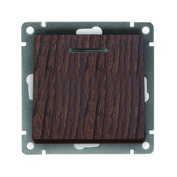 Механизм выключателя Афина 1кл подсветка венге (10/100)