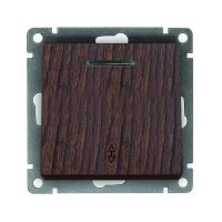 Механизм выключателя Афина 1кл проходной с подсветкой венге (10)