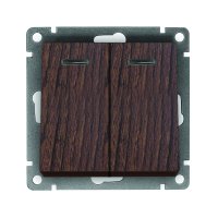 Механизм выключателя Афина 2кл подсветка венге (10/100)