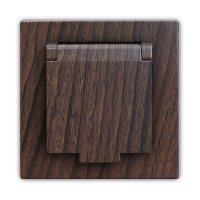 Розетка Афина 1-ая с/з крышка венге (10)